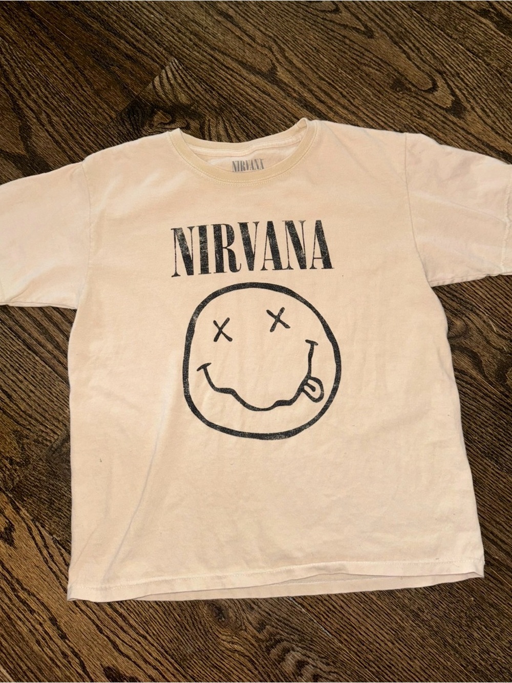GIRLS NIRVANA Kids Graphic Tee with Black Logo Size 9/10